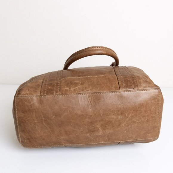FRYE Leather Tote Handbag Melissa Light Brown Beige - Picture 3 of 14
